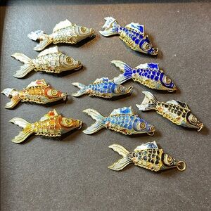Vintage Enamel Koi Fish
